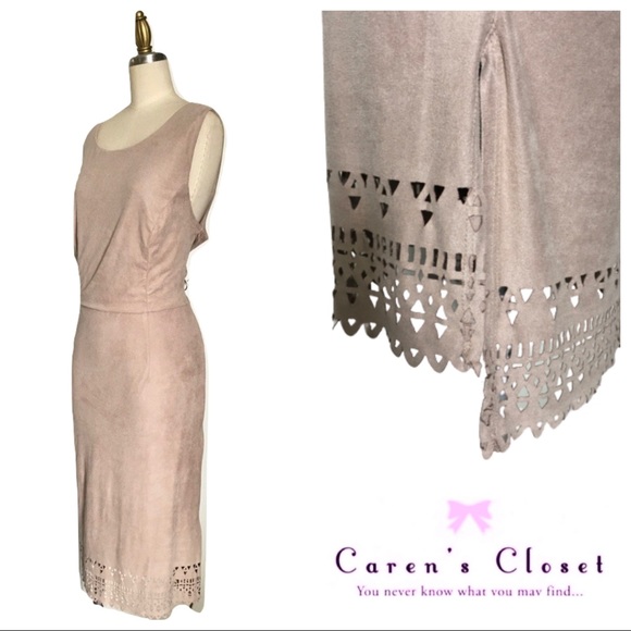 Cato Desert Sand Ultra Suede High/Low Dress - Picture 4 of 4
